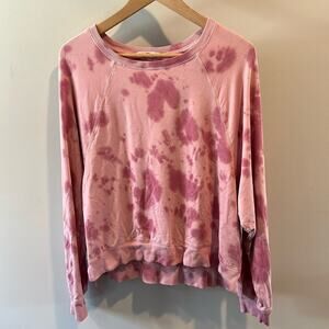 Z Supply Medium Tie Dye Pink/Magenta Crewneck Skimmer Pullover Top